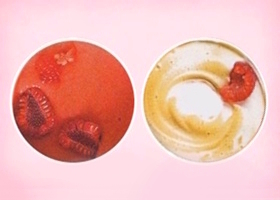 crème meringuée aux fruits rouges